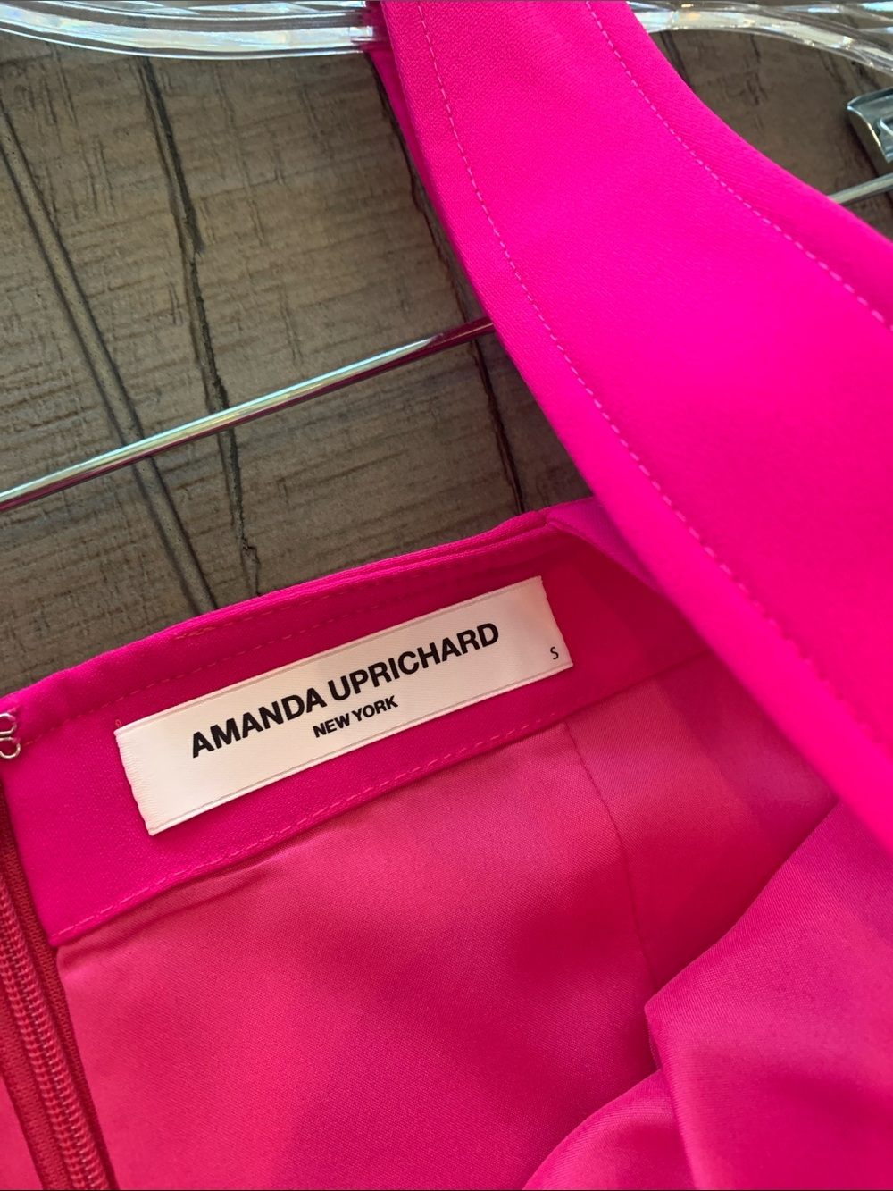 Like new—-Amanda Uprichard Hot Pink Square-Neck Mini Romper with Belt - Picture 5 of 6